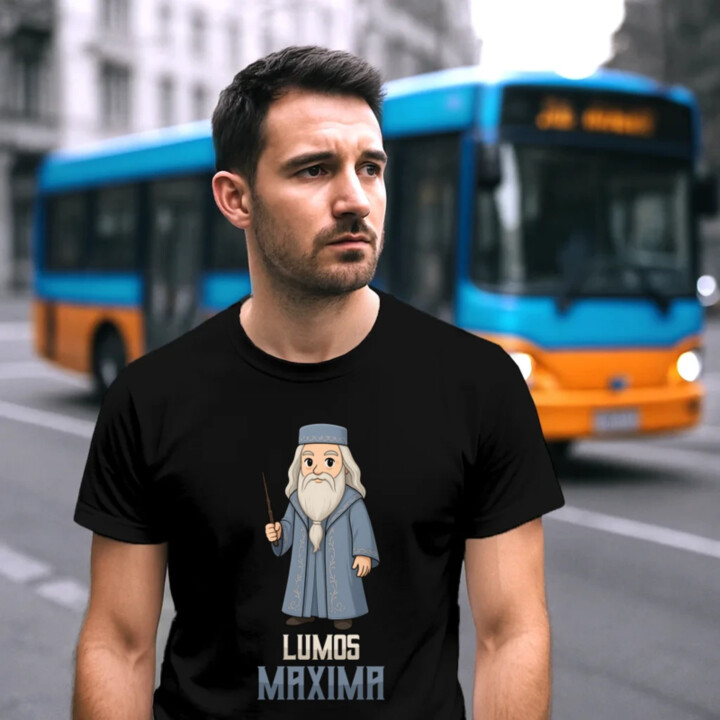 Lumos Maxima - Albus Dumbledore - pánske tričko s potlačou pre fanúšikov série Harry Potter