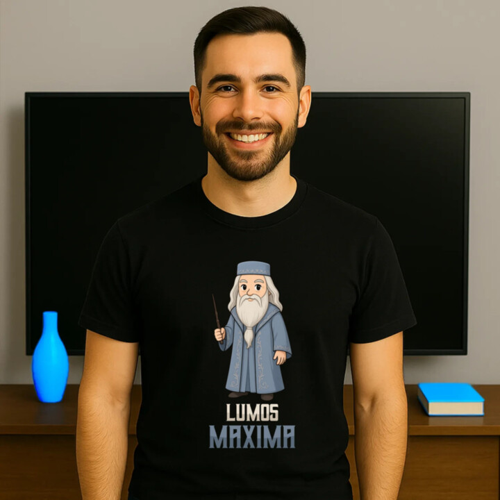 Lumos Maxima - Albus Dumbledore - pánske tričko s potlačou pre fanúšikov série Harry Potter