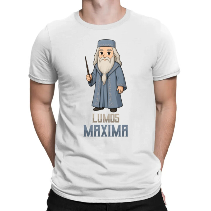 Lumos Maxima - Albus Dumbledore - pánske tričko s potlačou pre fanúšikov série Harry Potter