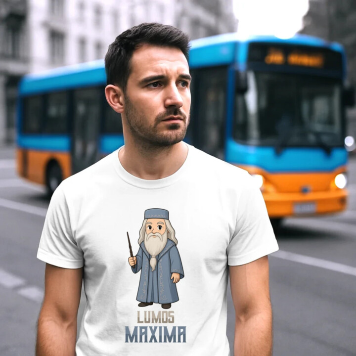 Lumos Maxima - Albus Dumbledore - pánske tričko s potlačou pre fanúšikov série Harry Potter