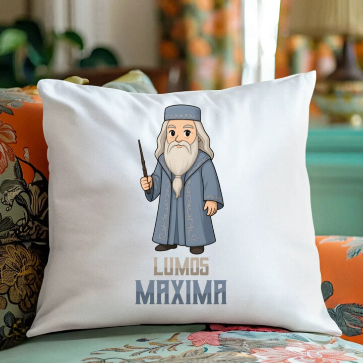 Lumos Maxima - Albus Dumbledore - vankúš s potlačou pre fanúšikov série Harry Potter