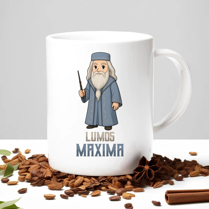 Lumos Maxima - Albus Dumbledore - keramický hrnček s potlačou pre fanúšikov série Harry Potter