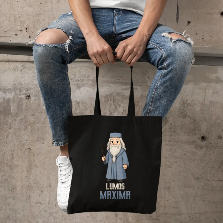 Lumos Maxima - Albus Dumbledore - taška s potlačou pre fanúšikov série Harry Potter