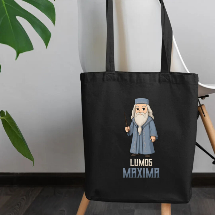 Lumos Maxima - Albus Dumbledore - taška s potlačou pre fanúšikov série Harry Potter