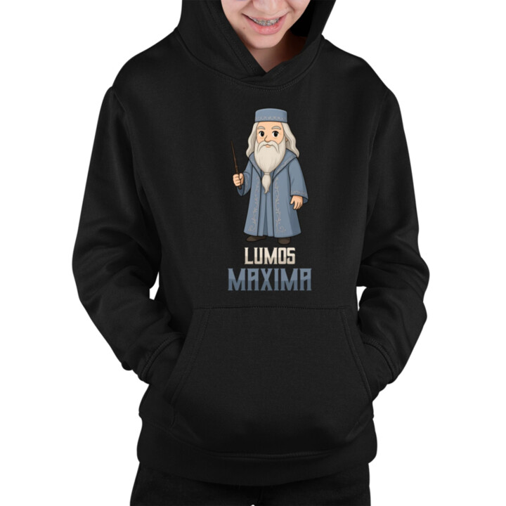 Lumos Maxima - Albus Dumbledore - detská mikina s kapucňou pre fanúšikov série Harry Potter