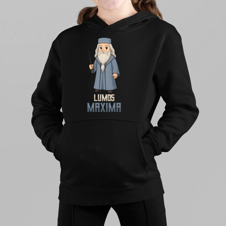 Lumos Maxima - Albus Dumbledore - detská mikina s kapucňou pre fanúšikov série Harry Potter