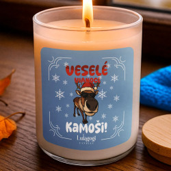 Veselé Vianoce, kamoši! - vonná svieca s potlačou