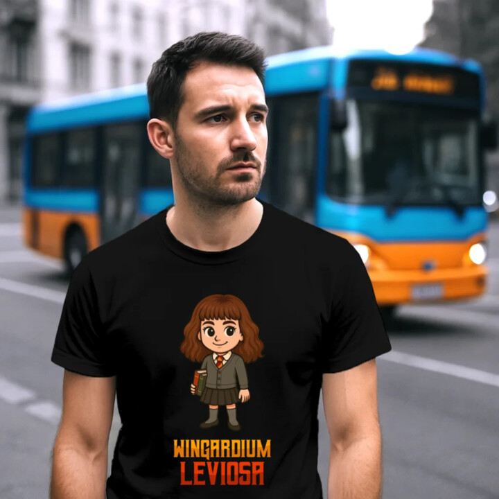 Wingardium Leviosa - Hermiona Granger - pánske tričko s potlačou pre fanúšikov série Harry Potter
