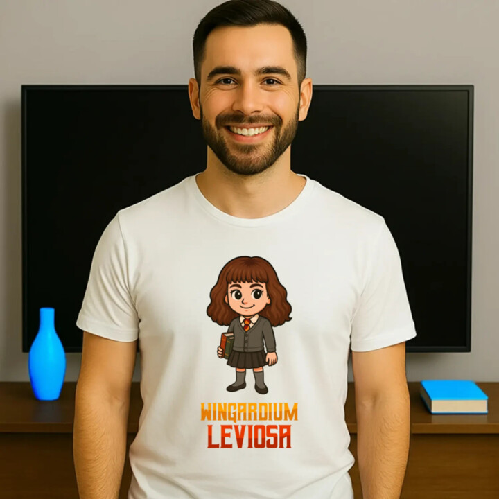 Wingardium Leviosa - Hermiona Granger - pánske tričko s potlačou pre fanúšikov série Harry Potter