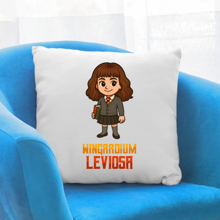 Wingardium Leviosa - Hermiona Granger - vankúš s potlačou pre fanúšikov série Harry Potter