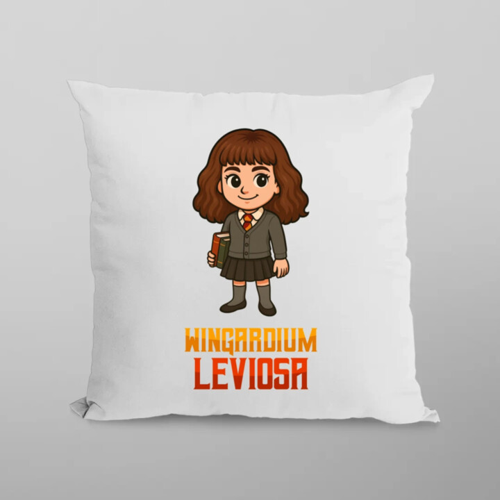 Wingardium Leviosa - Hermiona Granger - vankúš s potlačou pre fanúšikov série Harry Potter