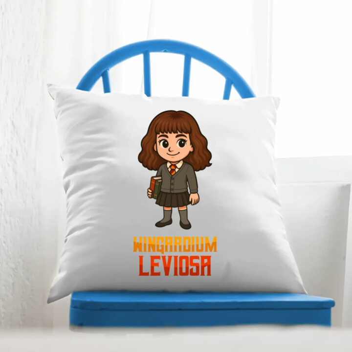 Wingardium Leviosa - Hermiona Granger - vankúš s potlačou pre fanúšikov série Harry Potter