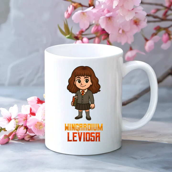 Wingardium Leviosa - Hermiona Granger - keramický hrnček s potlačou pre fanúšikov série Harry Potter