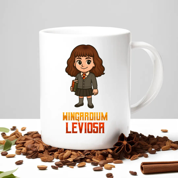 Wingardium Leviosa - Hermiona Granger - keramický hrnček s potlačou pre fanúšikov série Harry Potter
