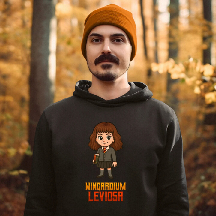 Wingardium Leviosa - Hermiona Granger  - pánska mikina s potlačou pre fanúšikov série Harry Potter