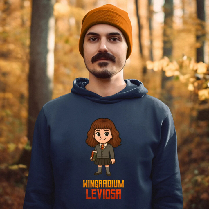 Wingardium Leviosa - Hermiona Granger  - pánska mikina s potlačou pre fanúšikov série Harry Potter