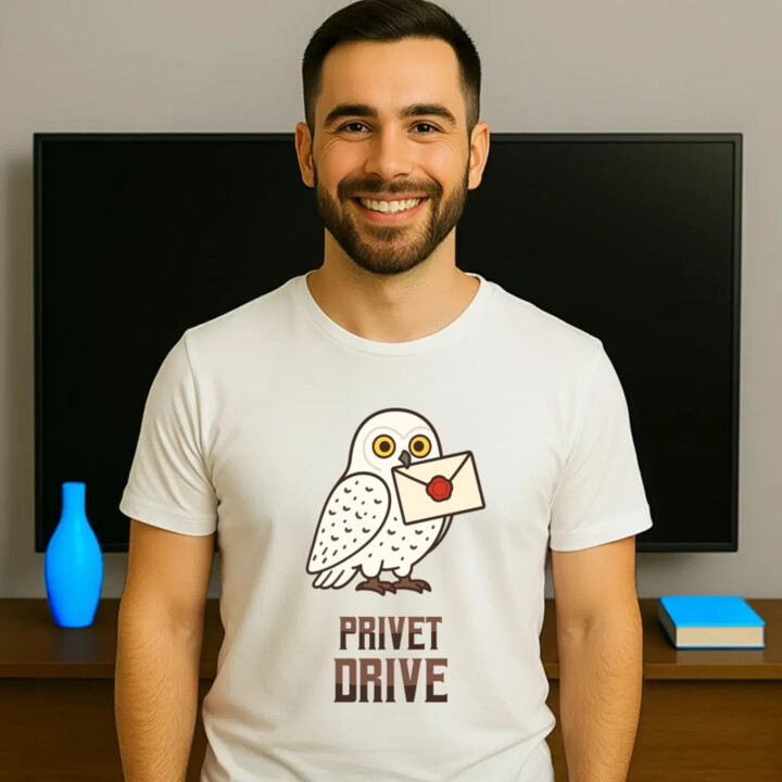 Privet Drive - Hedwiga - pánske tričko s potlačou pre fanúšikov série Harry Potter