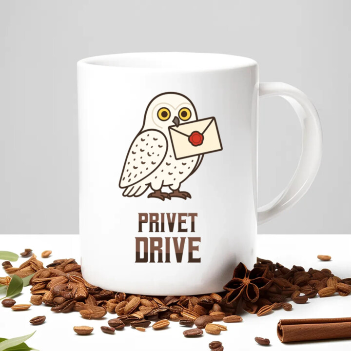 Privet Drive - Hedwiga - keramický hrnček s potlačou pre fanúšikov série Harry Potter