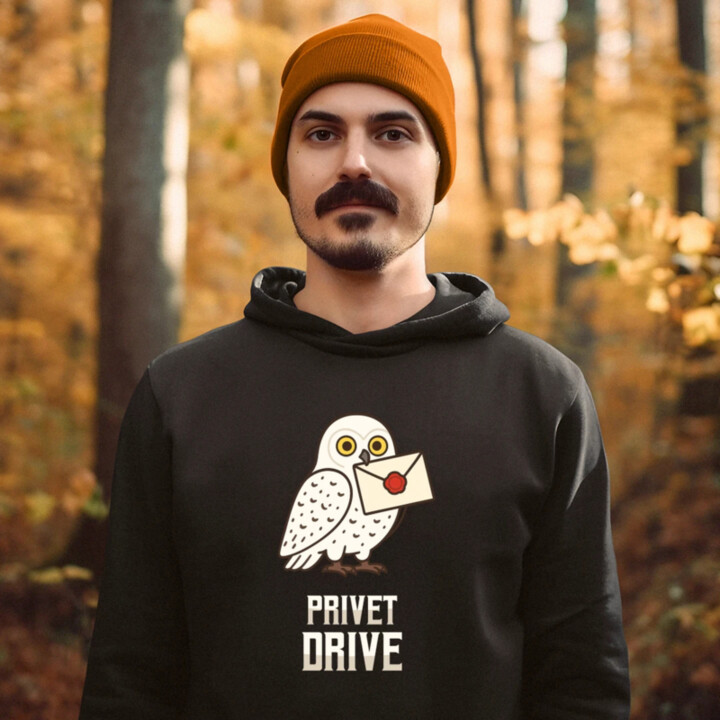 Privet Drive - Hedwiga  - pánska mikina s potlačou pre fanúšikov série Harry Potter