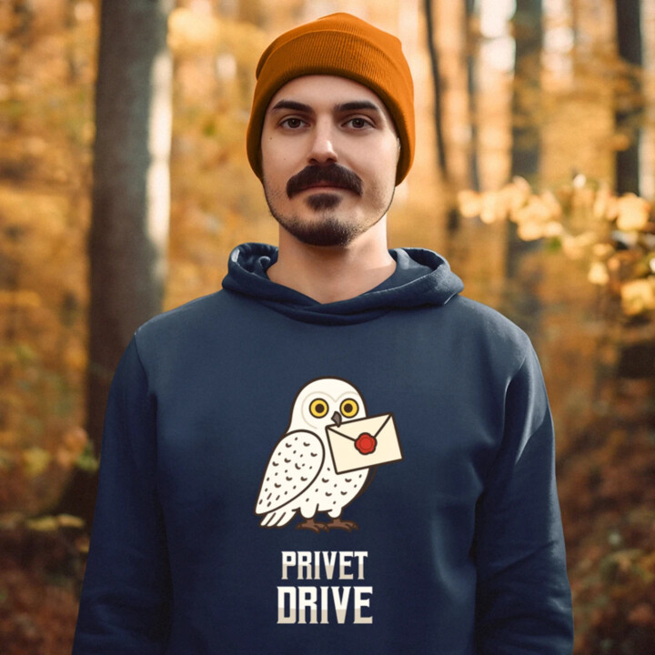 Privet Drive - Hedwiga  - pánska mikina s potlačou pre fanúšikov série Harry Potter