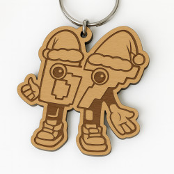 Six seven 67 - Italian Brainrot - vianočná verzia - drevený prívesok na kľúče s gravírovaním