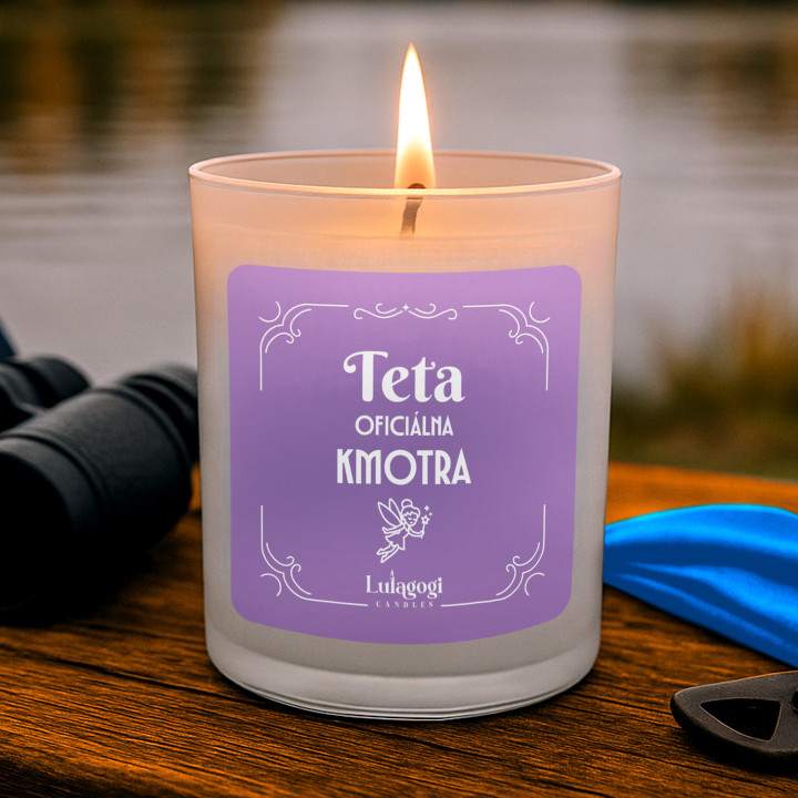 Teta – oficiálna kmotra – vonná svieca s potlačou pre tetu