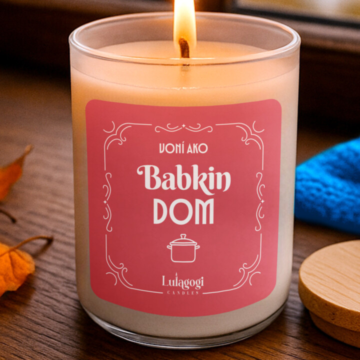 Voní ako babkin dom – vonná svieca s potlačou pre babku
