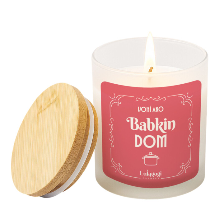Voní ako babkin dom – vonná svieca s potlačou pre babku