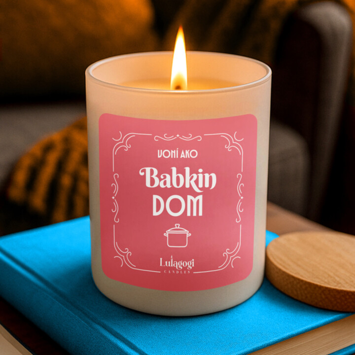 Voní ako babkin dom – vonná svieca s potlačou pre babku