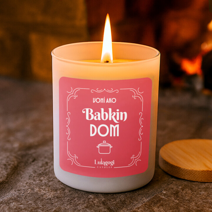 Voní ako babkin dom – vonná svieca s potlačou pre babku