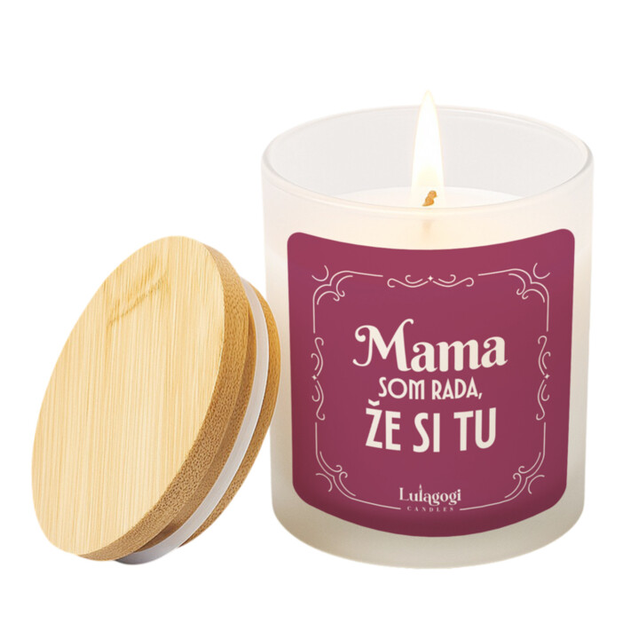 Mama, som rada, že si tu – vonná svieca s potlačou pre mamu