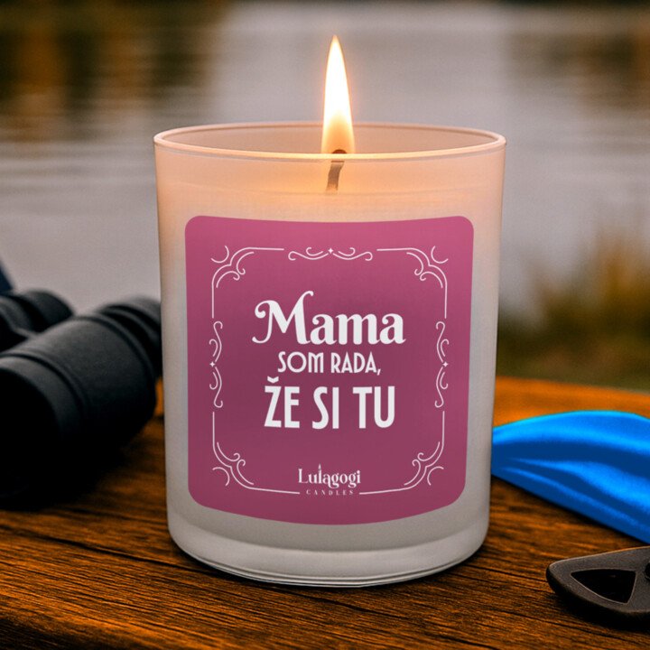 Mama, som rada, že si tu – vonná svieca s potlačou pre mamu