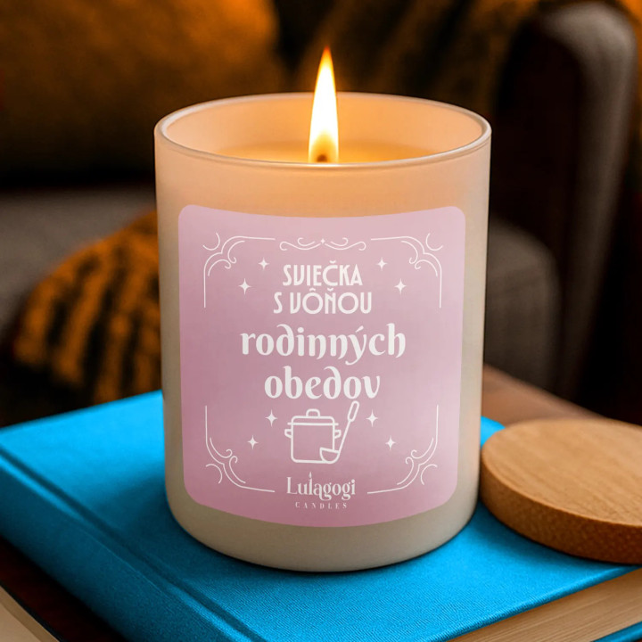 Sviečka s vôňou rodinných obedov - vonná svieca s potlačou