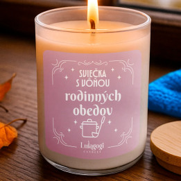 Sviečka s vôňou rodinných obedov - vonná svieca s potlačou