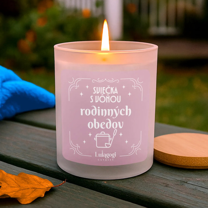 Sviečka s vôňou rodinných obedov - vonná svieca s potlačou