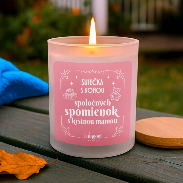 Sviečka s vôňou spoločných spomienok s krstnou mamou - vonná svieca s potlačou
