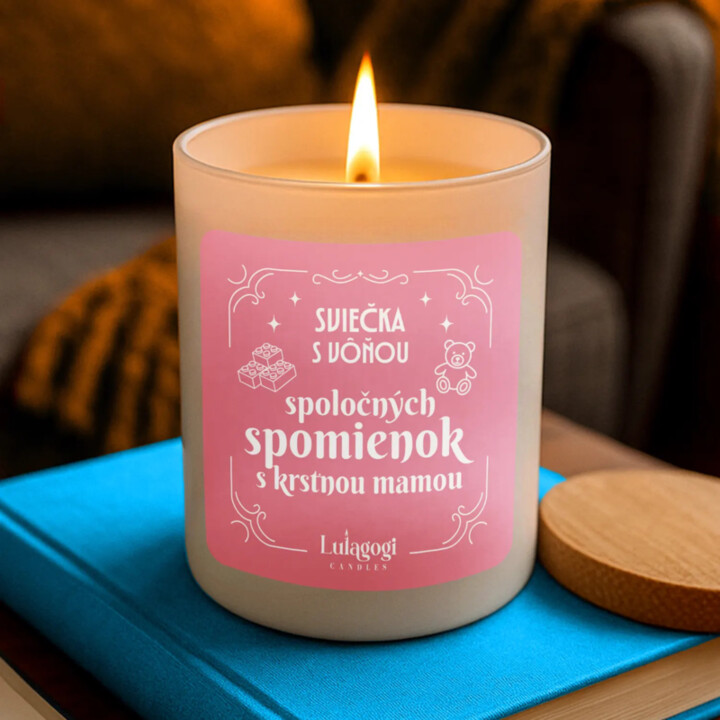 Sviečka s vôňou spoločných spomienok s krstnou mamou - vonná svieca s potlačou
