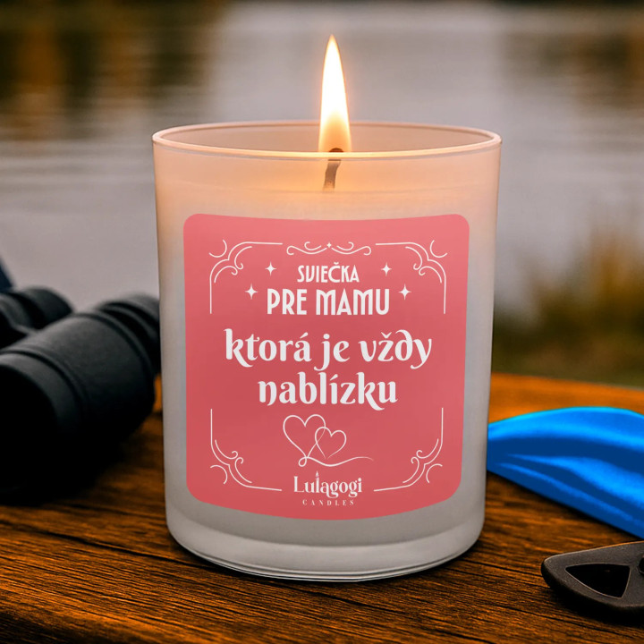 Sviečka pre mamu, ktorá je vždy nablízku - vonná svieca s potlačou