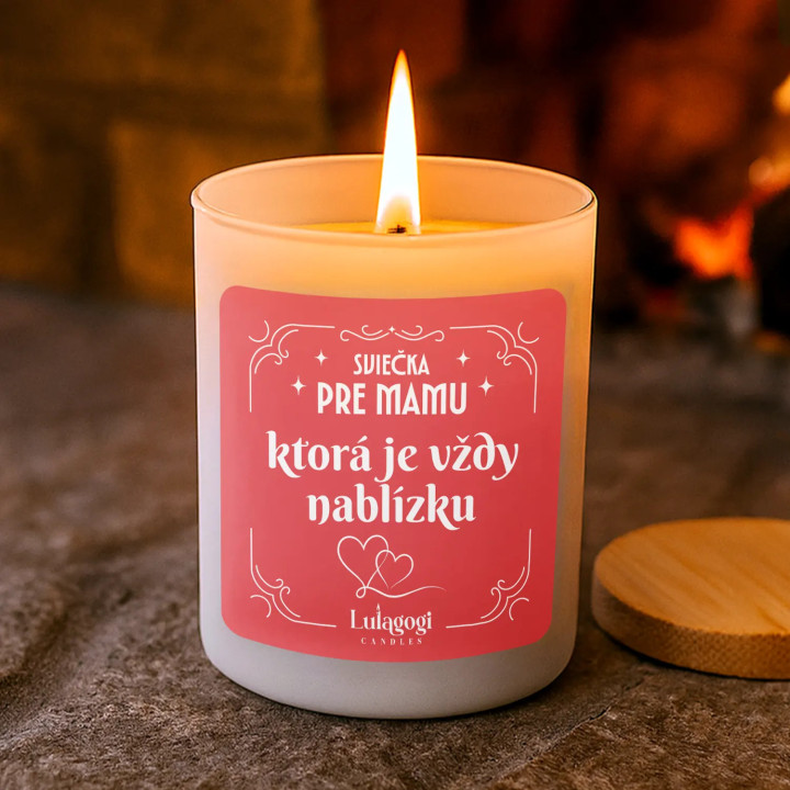 Sviečka pre mamu, ktorá je vždy nablízku - vonná svieca s potlačou