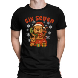 Six seven 67 - Italian Brainrot - Vianočná kapybara - pánske tričko s potlačou