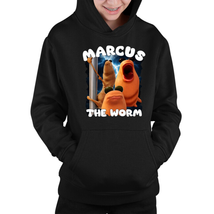Marcus the worm - detská mikina s kapucňou