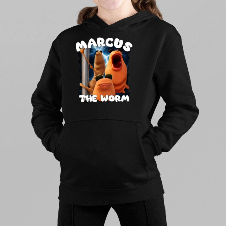 Marcus the worm - detská mikina s kapucňou