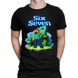 Steve 67 - Six Seven - pánske tričko s potlačou - inspirované Minecraft
