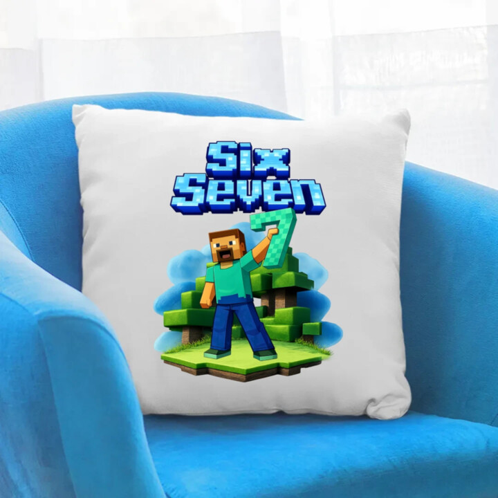 Steve 67 - Six Seven - vankúš s potlačou - inspirované Minecraft