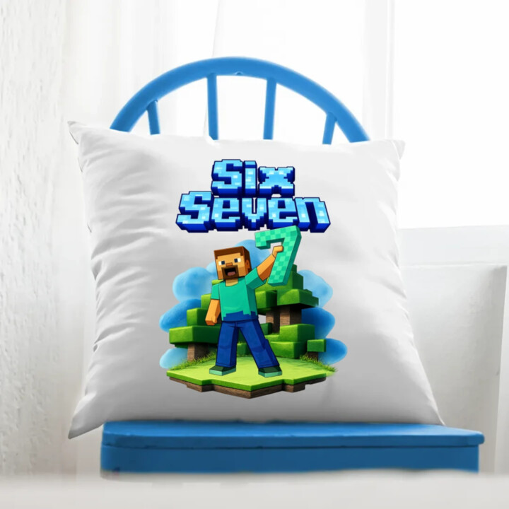 Steve 67 - Six Seven - vankúš s potlačou - inspirované Minecraft