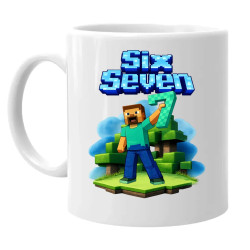 Steve 67 - Six Seven - keramický hrnček s potlačou - inspirované Minecraft