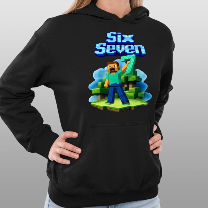 Steve 67 - Six Seven  - dámska mikina s potlačou - inspirované Minecraft
