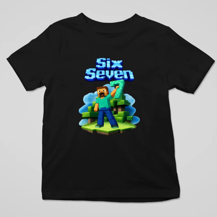 Steve 67 - Six Seven - detské tričko s potlačou - inspirované Minecraft