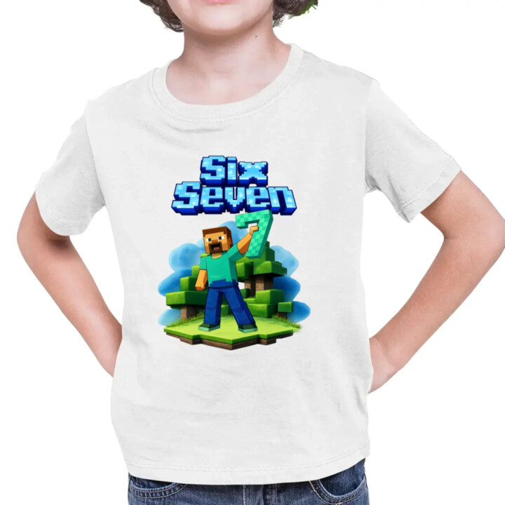 Steve 67 - Six Seven - detské tričko s potlačou - inspirované Minecraft