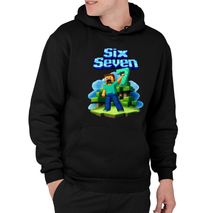 Steve 67 - Six Seven  - pánska mikina s potlačou - inspirované Minecraft